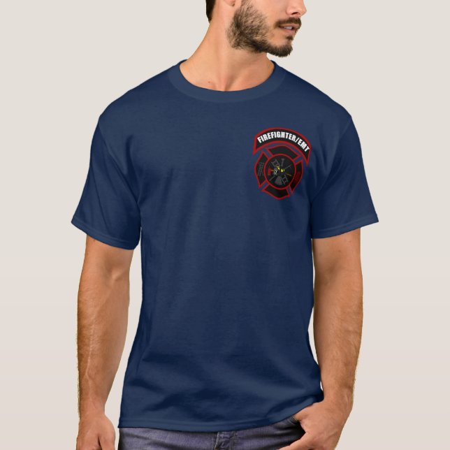 Avfyra skjortan - Firefighter/EMT (den svart Tee Shirt (Framsida)