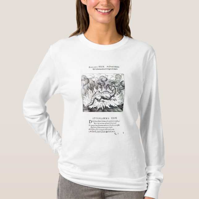 Avfyra, som salamanderen bor in t-shirt (Framsida)