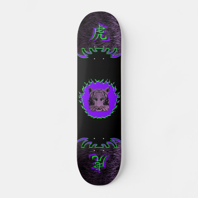 Avfyra tigerlilaskateboarden skateboard bräda 19,5 cm (Framsida)