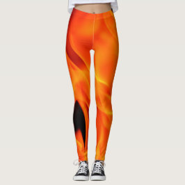 Avfyra tryckdamasker leggings