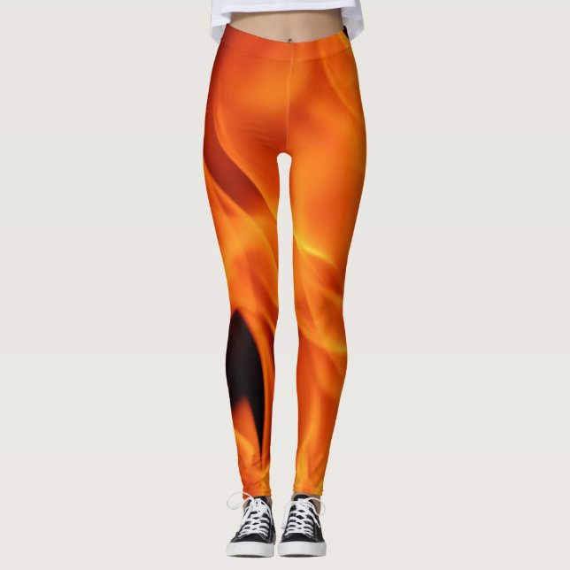 Avfyra tryckdamasker leggings (Framsida)