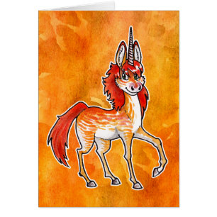Avfyra unicornen hälsningskort