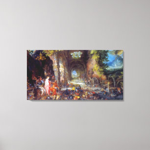 Avfyra vid Jan Brueghel fläderen Canvastryck