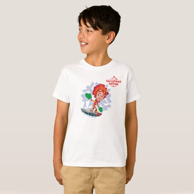 Avfyra vinterhelgdagt-skjortan t-shirt (Hel framsida)