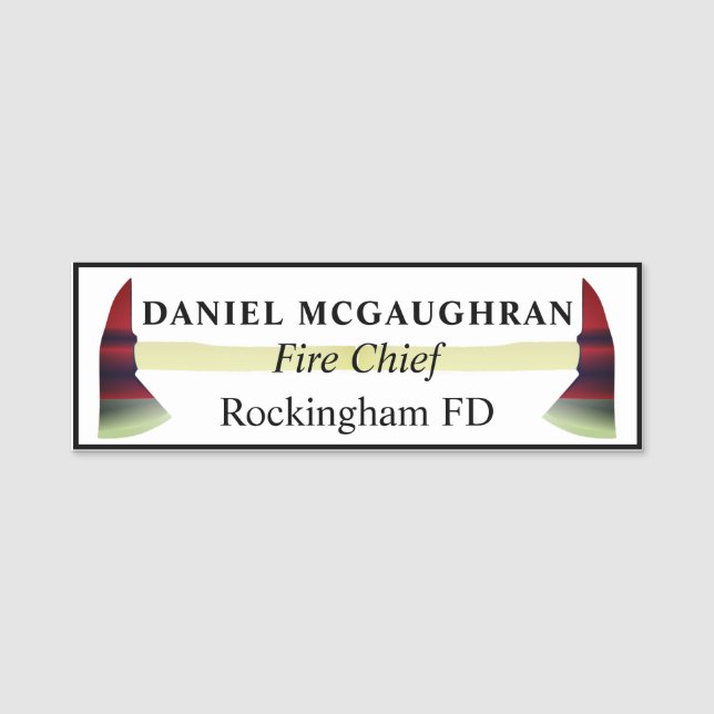 Avfyra yxabrandmän namnbricka (Framsida)