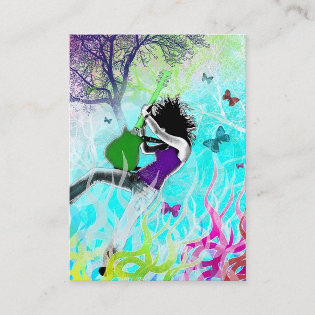 "Avfyrar grönt" det knubbiga kortet Visitkort (Framsida)