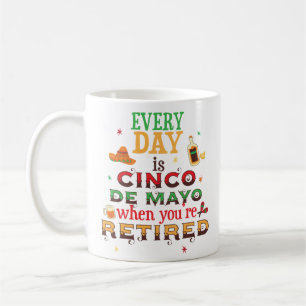 Avgådd rolig mugg för Cinco De Mayo pensionkaffe