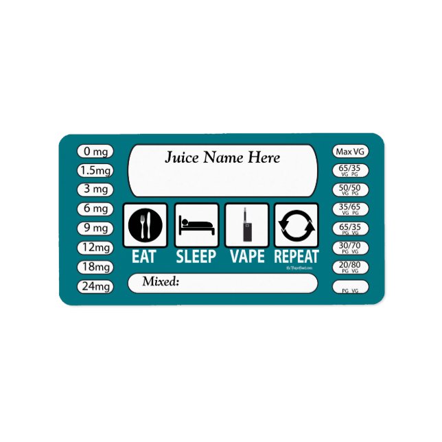 Avgång | DIY E-Juice Label Eat Sömn by VapeGoat Adressetikett (Framsidan)