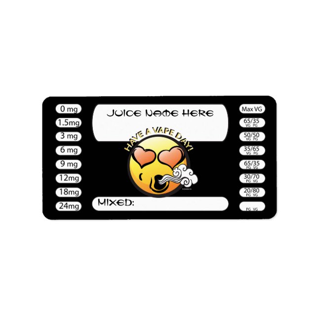 Avgång | DIY E-Juice Label Vape Smilie by VapeGoat Adressetikett (Framsidan)