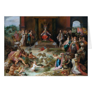 Avgång Emperor Charles V i Bryssel Hälsningskort