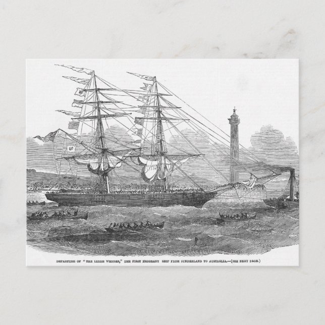 Avgång till Lizzie Webber Vykort (Framsida)