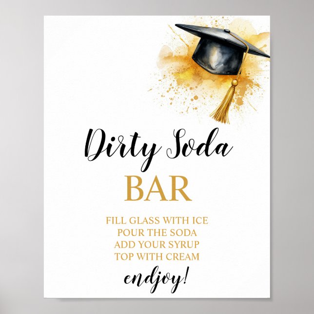 Avgångs Dirty Soda Bar-skylt Poster (Framsidan)