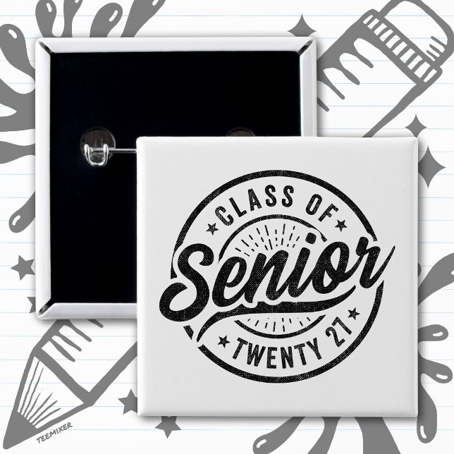 Avgångsår Skola Retro Senior Klass 2027 Knapp (Skapare uppladdad)