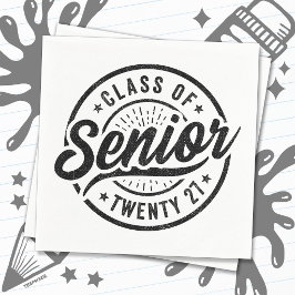 Avgångsår Skola Retro Senior Klass 2027 Pappersservett