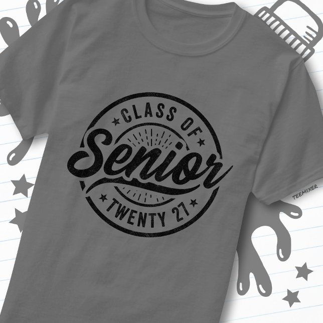 Avgångsår Skola Retro Senior Klass 2027 T Shirt (Skapare uppladdad)