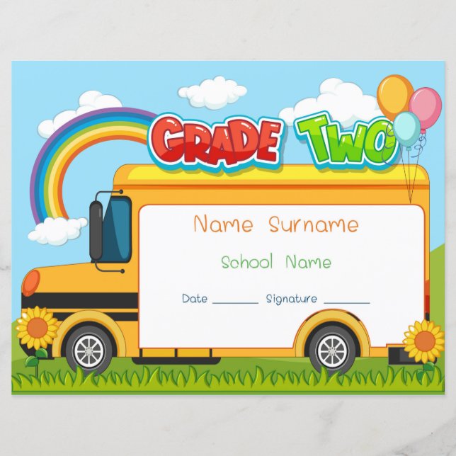 Avgångscertifikat för årskurs 2  (Framsida)