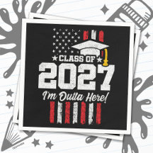 Avgångselever Amerikansk Flagga Klass 2027