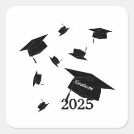 Avgångsklass 2025 examensmössa fyrkantigt klistermärke