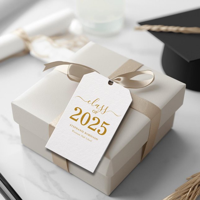Avgångsklass 2025 Guldskrift Examen  Presentetikett (Skapare uppladdad)