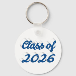 Avgångsklass 2026 blå skrift examen nyckelring