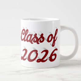Avgångsklass 2026 burgunderfärgad examensskrift jumbo mugg