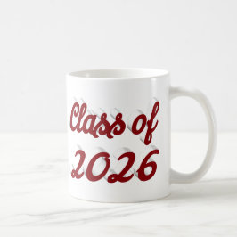 Avgångsklass 2026 burgunderfärgad script-examen kaffemugg