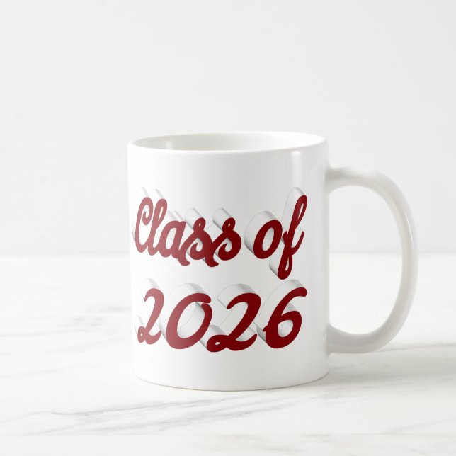 Avgångsklass 2026 burgunderfärgad script-examen  kaffemugg (Höger)