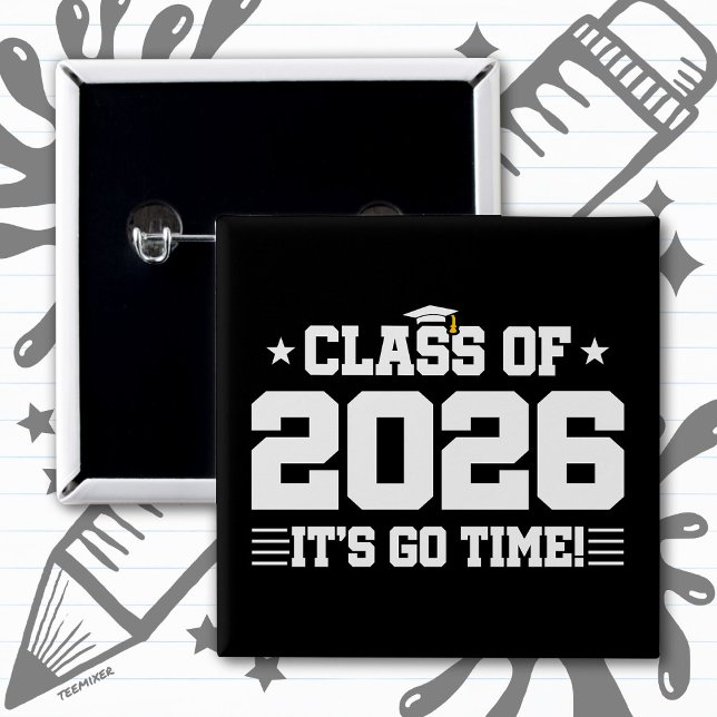 Avgångsklass 2026 Det Är Dags Varsity Examen Knapp (Skapare uppladdad)