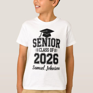 Avgångsklass 2026 Examen Anpassat Namn T Shirt