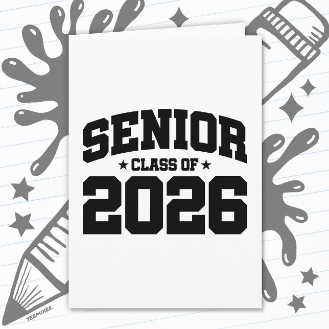 Avgångsklass 2026 examen fet typografi kort (Skapare uppladdad)