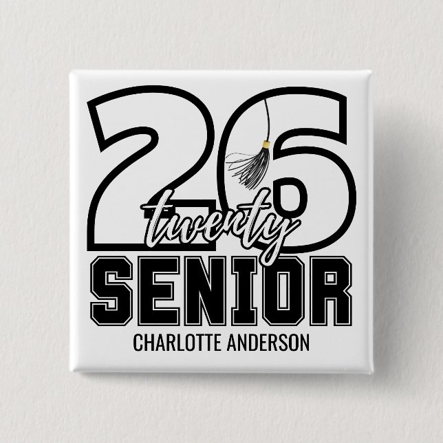 Avgångsklass 2026 examensprydnad knapp (Framsida)