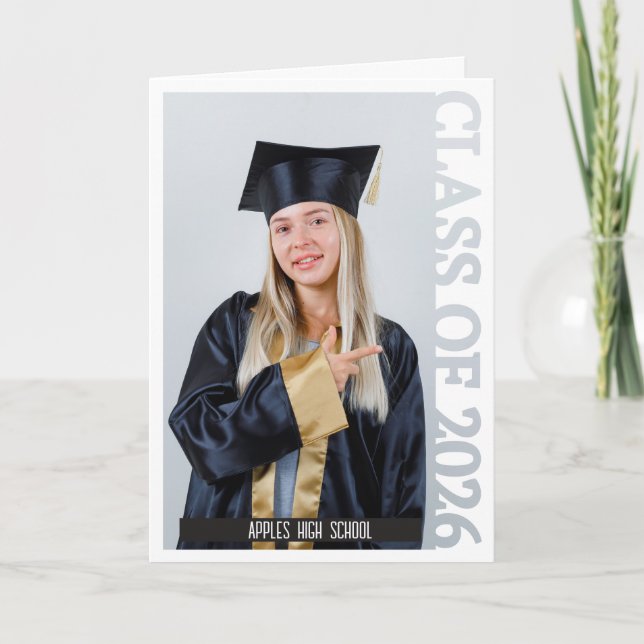 Avgångsklass 2026 Foto Examen Annonskort Tack Kort (Framsida)