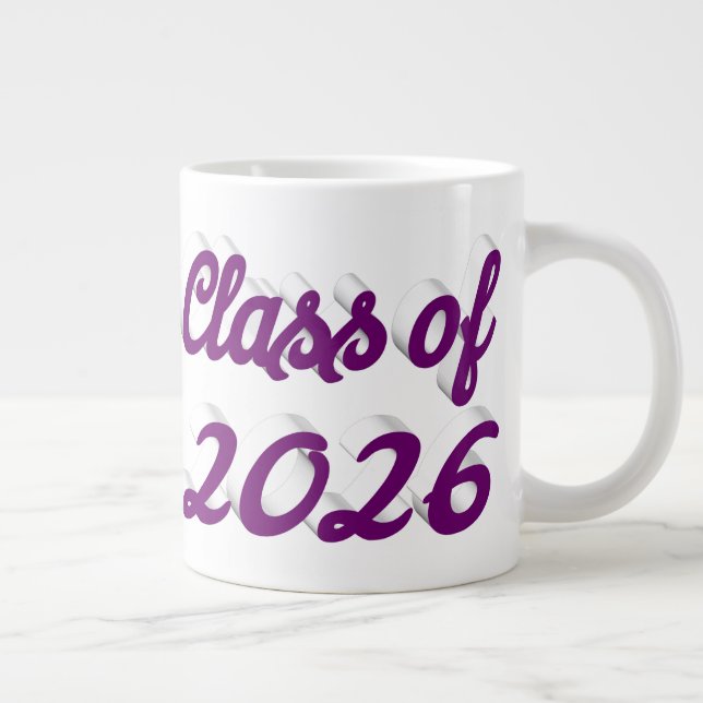 Avgångsklass 2026 lila text examen jumbo mugg (Höger)