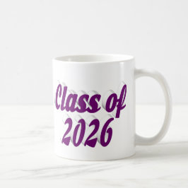 Avgångsklass 2026 lila text examen kaffemugg