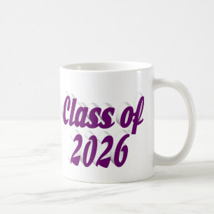 Avgångsklass 2026 lila text examen kaffemugg