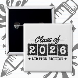 Avgångsklass 2026 Limited Edition-examen Citat Knapp