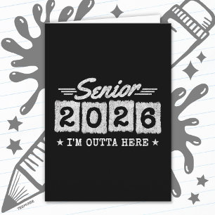 Avgångsklass 2026 Student Retro Vintage 2026 Kort