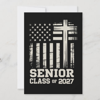 Avgångsklass 2027 USA Flagga Kors Kristet Examensb Meddelande