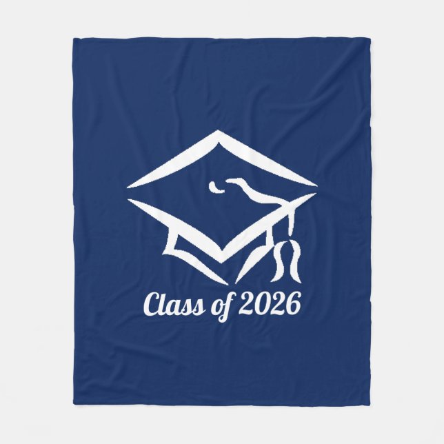 Avgångsklass 20?? BLUCLWHT Anpassa år Fleecefilt (Framsidan)