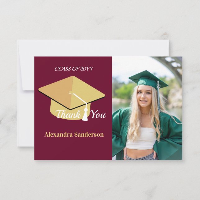 Avgångsklass för fotograduation tack kort (Framsida)