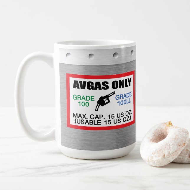 AVGAS / 100LL bränsle endast Kaffemugg (Med munk)