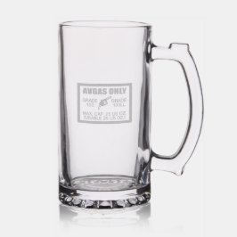 AVGAS / 100LL fuel only Etched Glassware