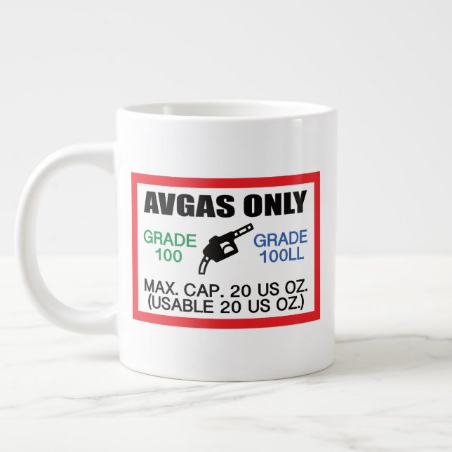 AVGAS / 100LL fuel only Jumbo Mugg (Vänster)