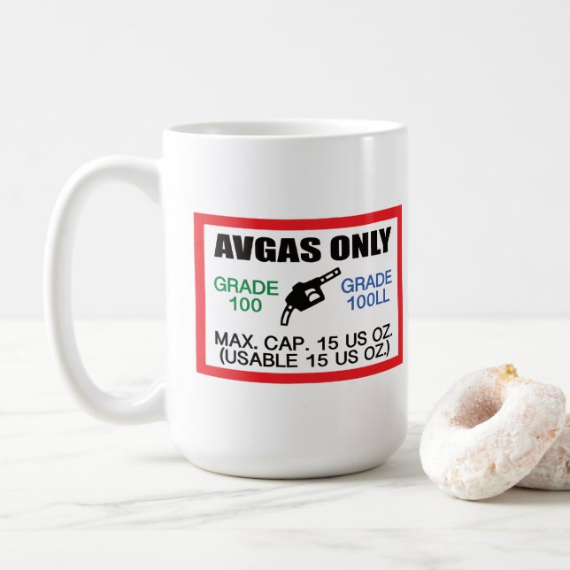 AVGAS / 100LL fuel only Kaffemugg (Med munk)