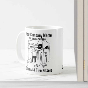 Avgas & Däck Fitters. Garage Mechanic Kaffemugg