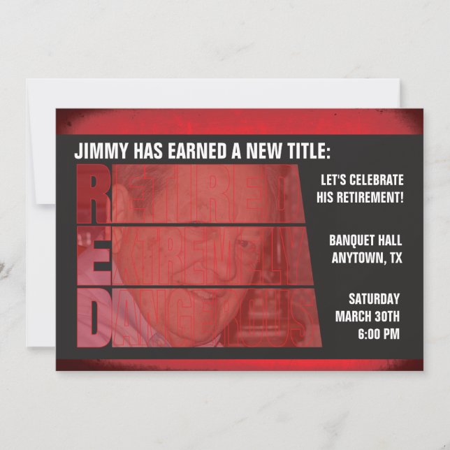 Avgått extremt farligt pensionparty inbjudningar (Framsida)