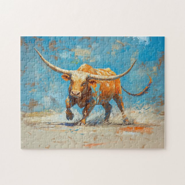 Avgifter för Bull hos Vibrant Färg Pussel (Horisontell)