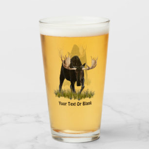 Avgifter för Bull Moose på gammal Papper Glaskopp