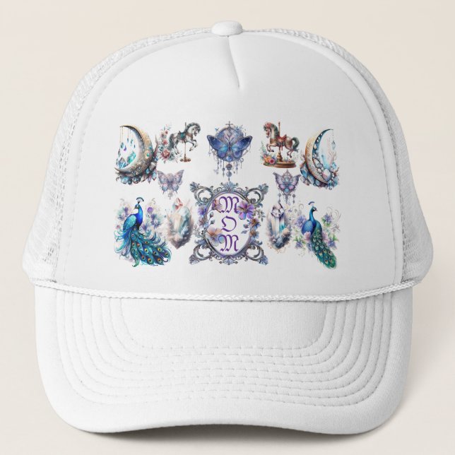 Avgifter för lycka till vid Mamma Blommigt Ram Keps (Framsida)