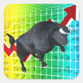 Avgifter på Bulls marknad Springa Fyrkantigt Klistermärke